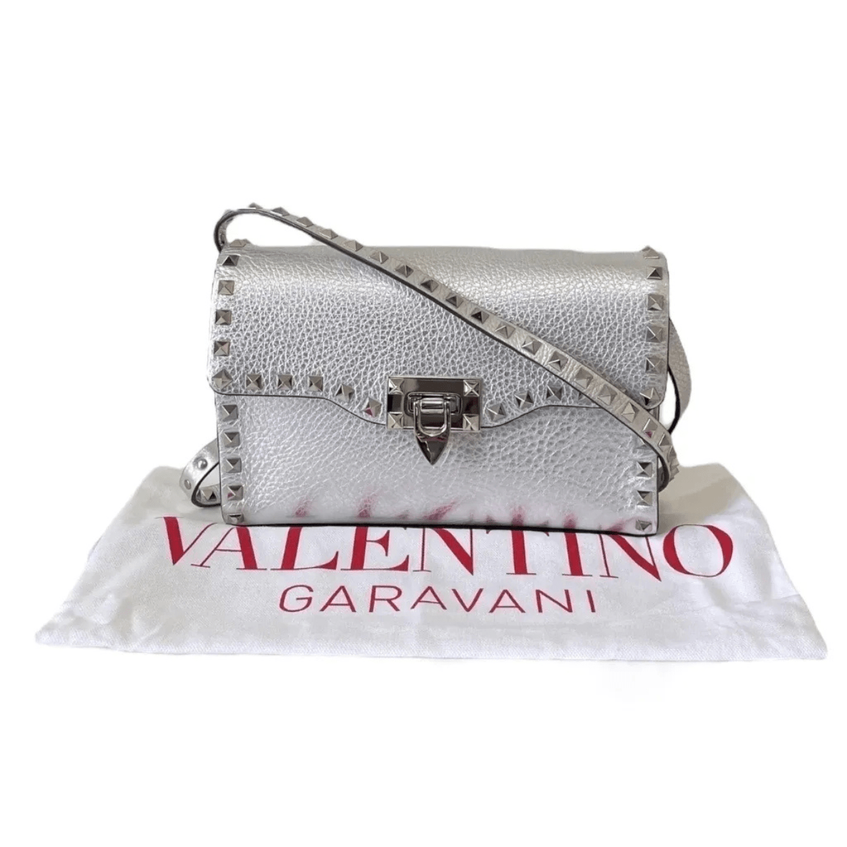 Valentino – Rockstud Silver Tasche & Pumps Set