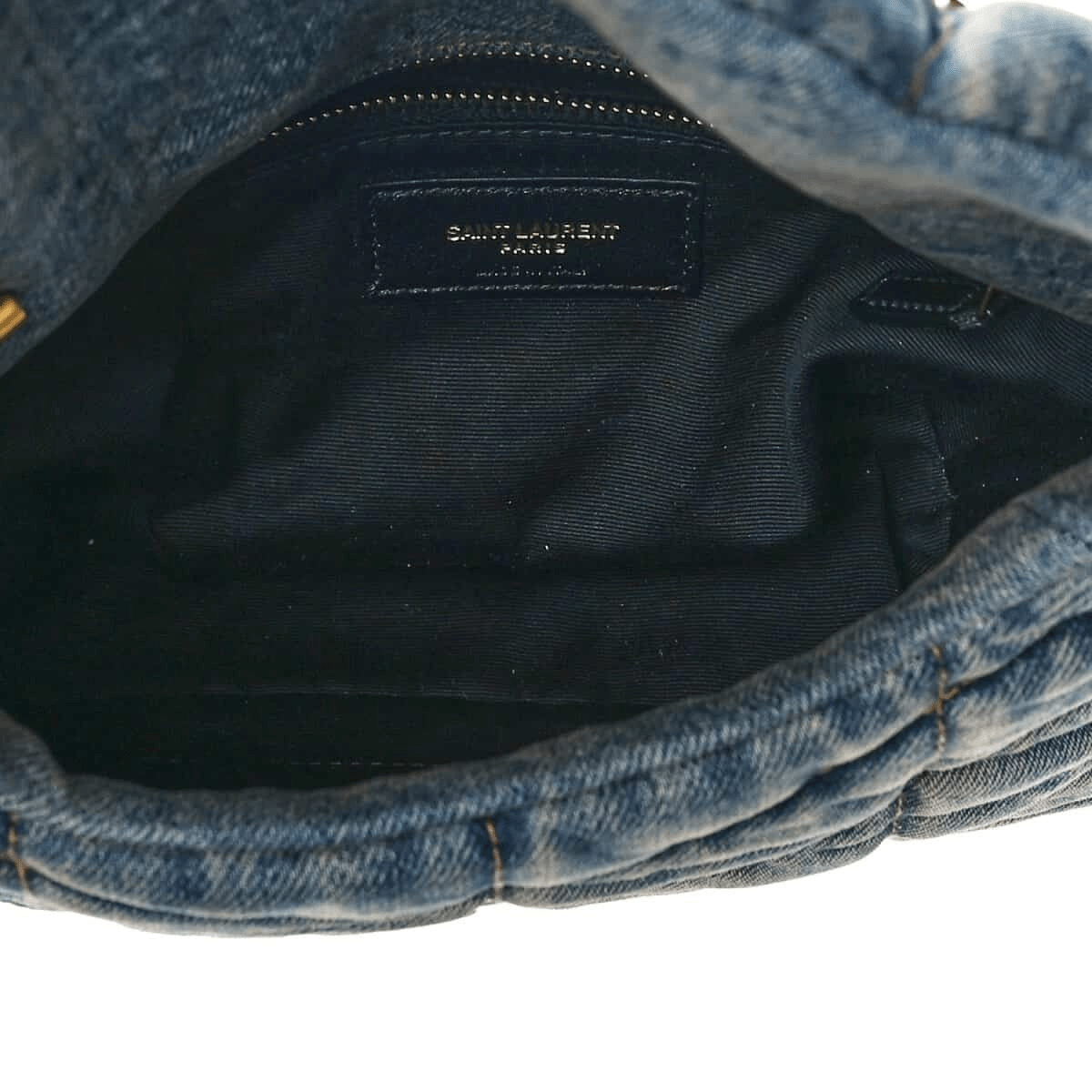 Saint Laurent Loulou Puffer Tasche in Quilted Vintage Denim