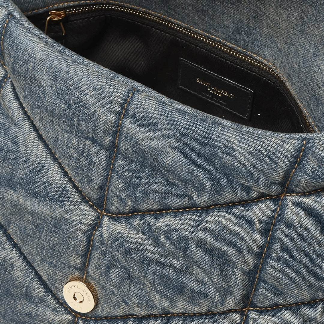Saint Laurent Loulou Puffer Tasche in Quilted Vintage Denim
