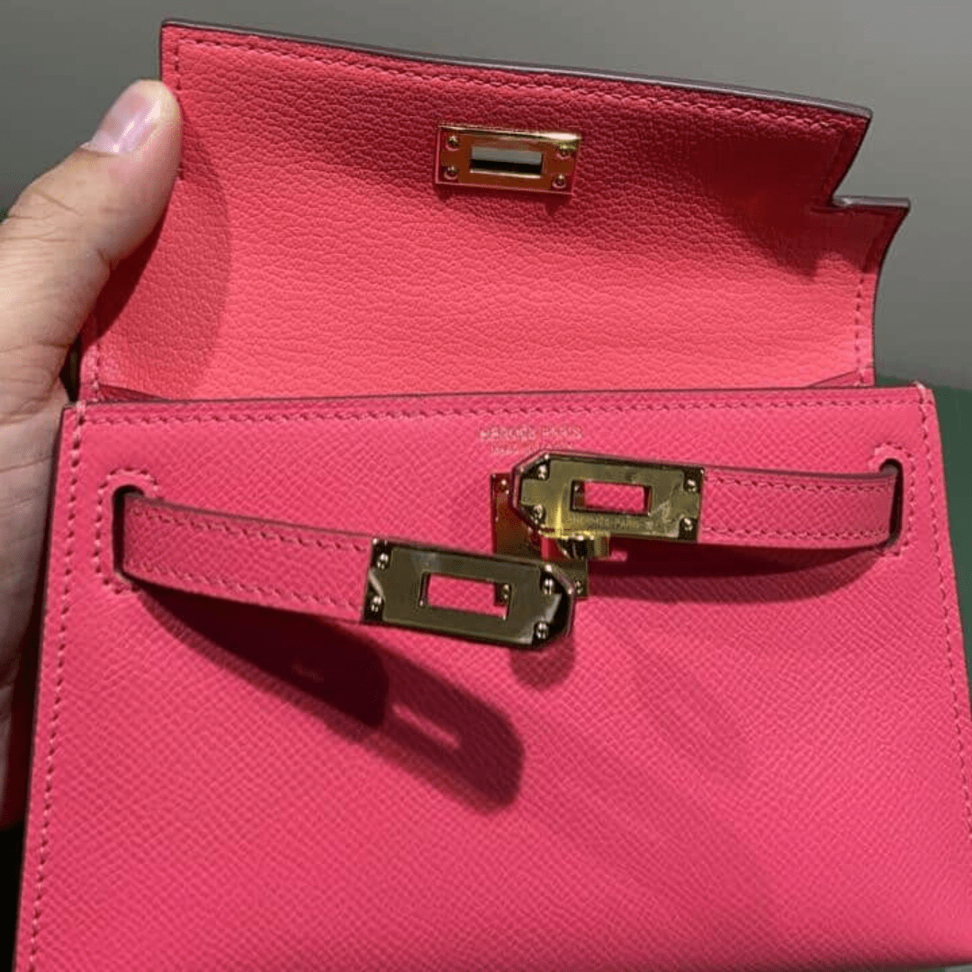 Hermès Kelly 20 Tasche mit goldener Hardware in Rosa