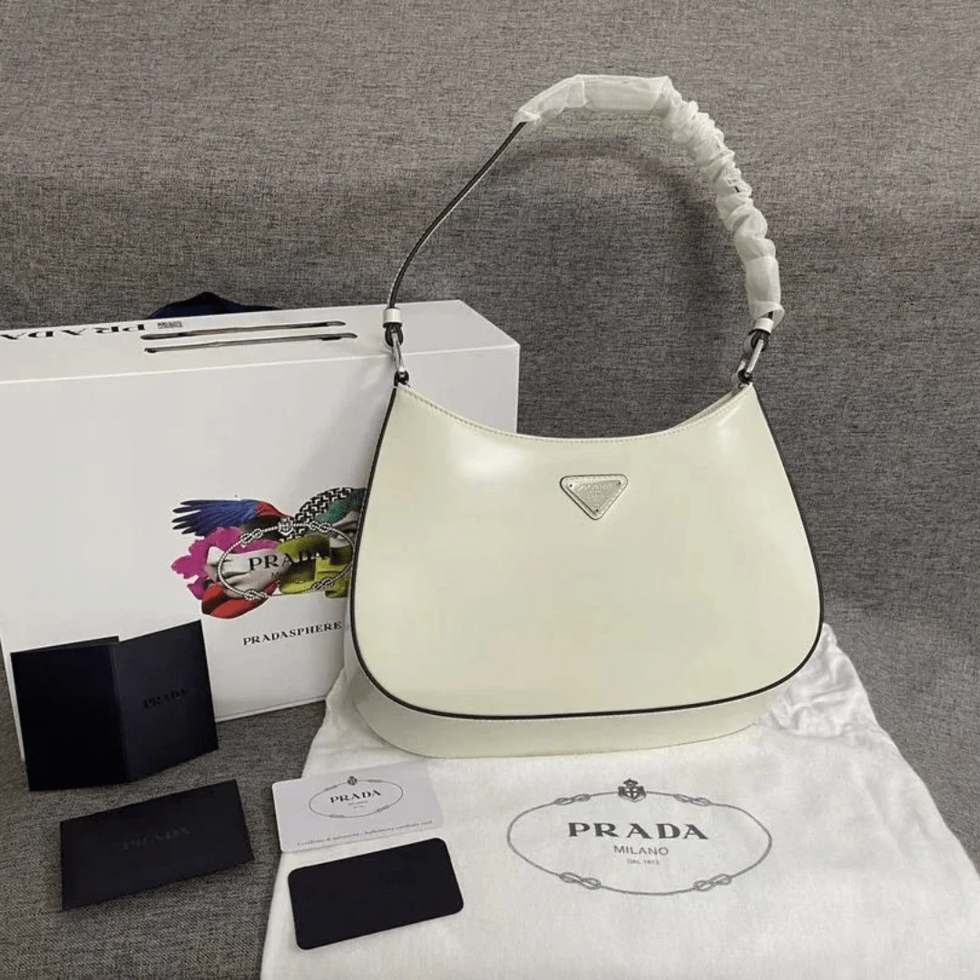 Prada – Cleo Schultertasche aus gebürstetem Leder