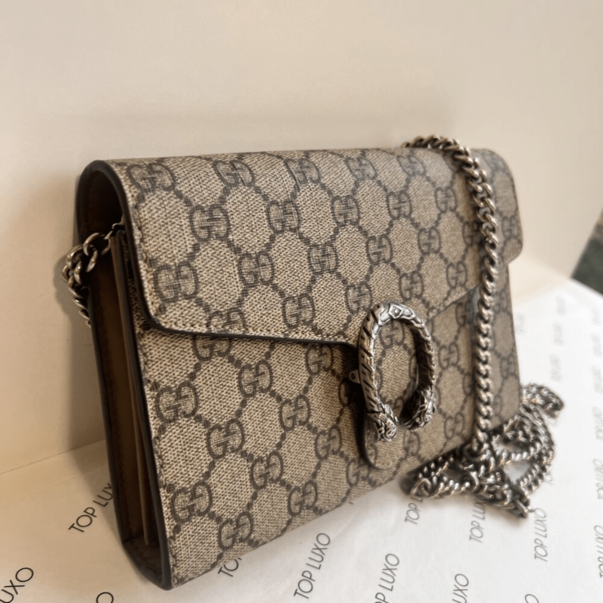 Gucci Dionysus Mini Tasche GG Supreme Monogram Beige