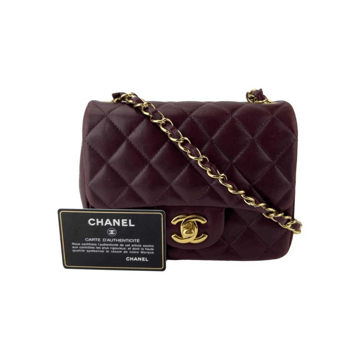 Chanel Mini Single Flap Wein