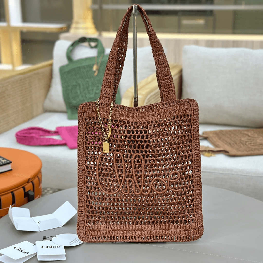 Chloé – Summer Banana Tasche aus Raffia